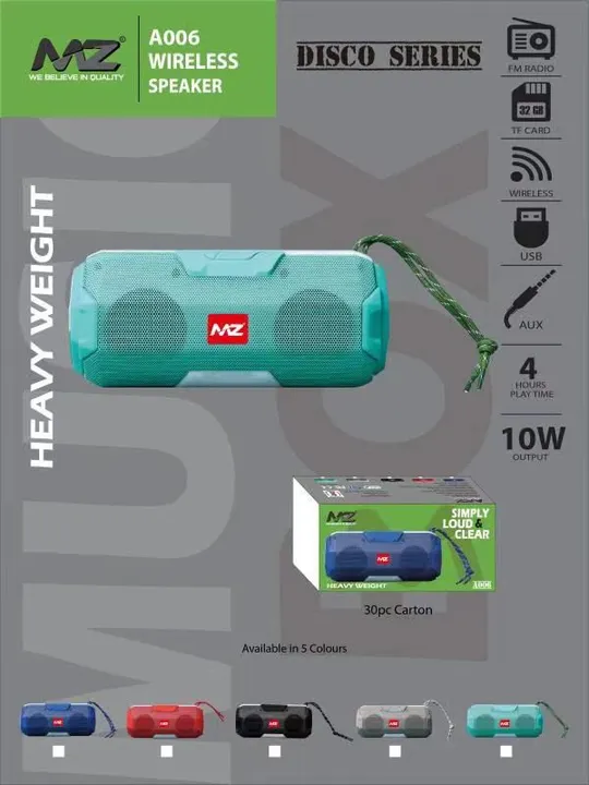 Mz a006 bluetooth speaker  uploaded by Shree vinayak trading on 5/31/2024