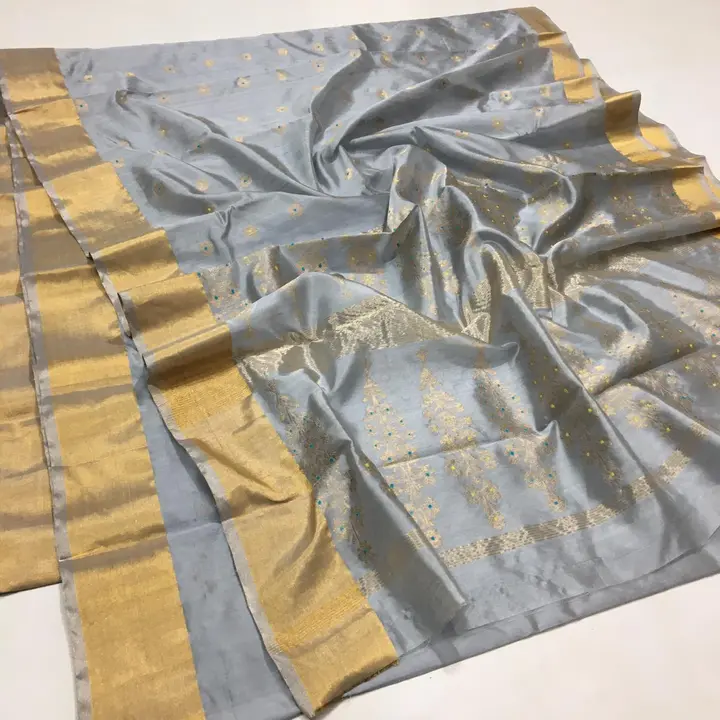 CHANDERI traditional handwoven pattu silk saree  uploaded by WEAVER'S ORIGIN silk and Sarees on 4/9/2023