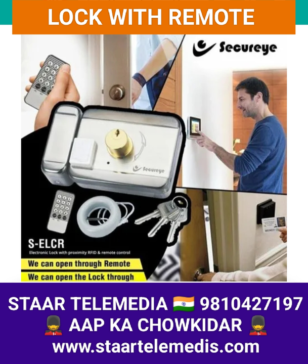 SMART LOCK WITH REMOTE and RF ID  uploaded by STAAR TELEMEDIA & SECURITECH 🇮🇳 on 6/1/2024