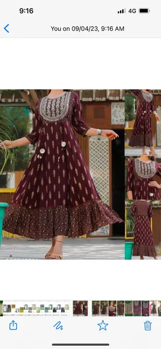 Anarkali gown  uploaded by Ganpati collection on 4/9/2023