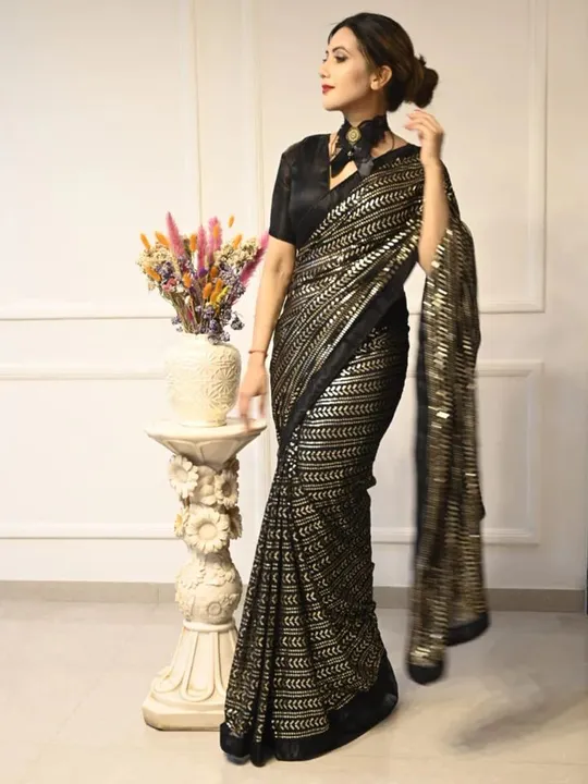 Sequence Balck saree  uploaded by FASHION SRAEE on 4/10/2023