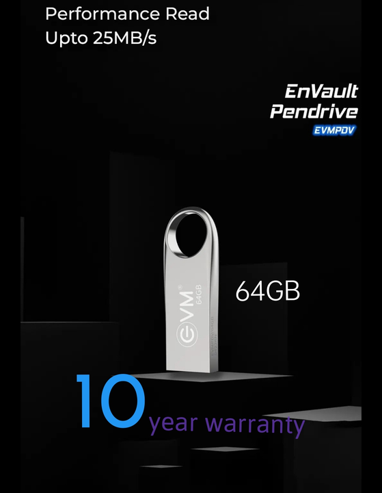 64GB 2.0 Hi Performance Metal pendrive EnVault 10 year warranty  uploaded by Punjab Electronics  on 4/10/2023