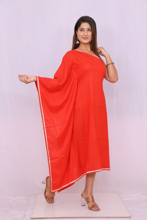 Red kaftan lace woman riyon sleeves and best quality  uploaded by Rose creation on 4/10/2023