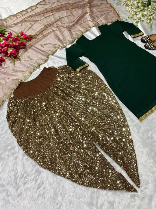 Launching New Designer Party Wear Look Top ,Dhoti Salwar and Dupatta uploaded by Fatema Fashion on 4/10/2023