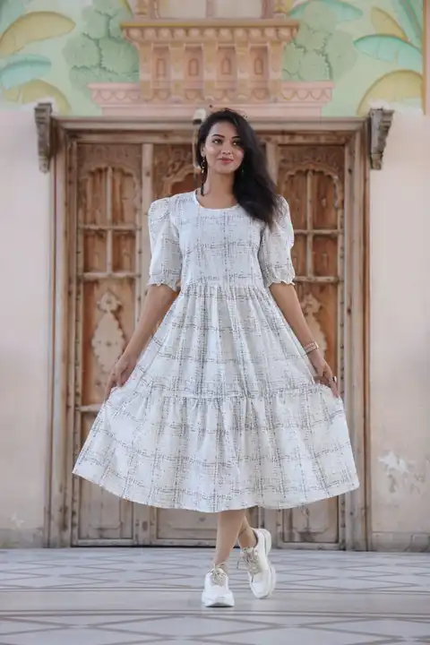 💫New collection 2023💫

👉Bagru Hand Printed Long Dress/ One piece 

👉in stock 
👉Frill type
👉Lat uploaded by Online selling  on 4/10/2023