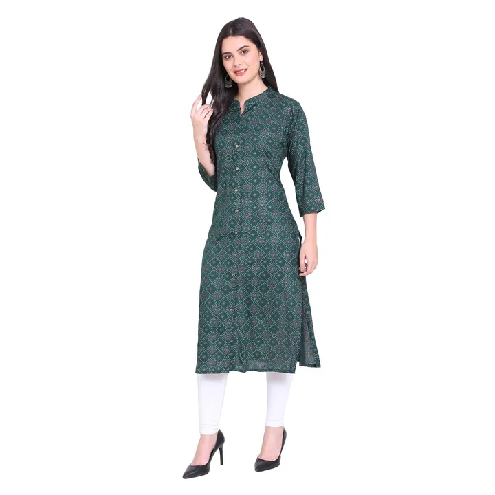 Printed rayon kurti uploaded by P.p & sons on 5/30/2024