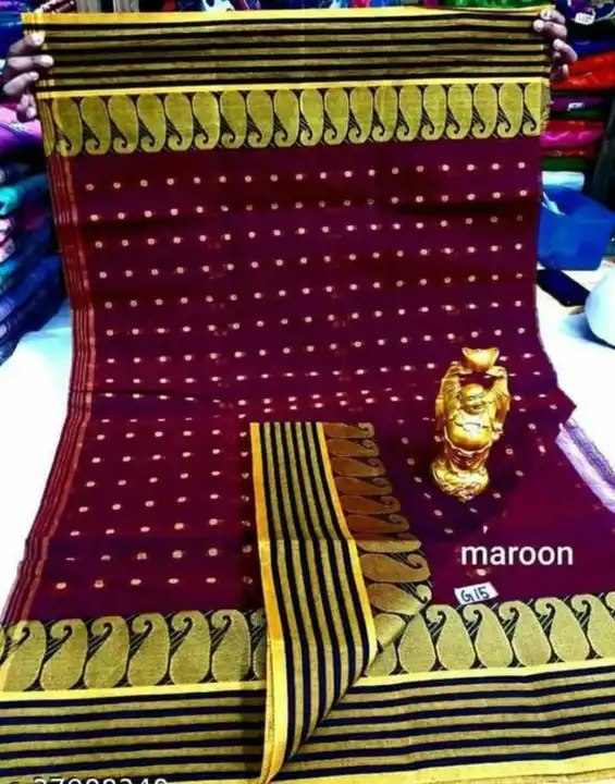 Tant cotton saree without blouse pieces fabric cotton  uploaded by Sujata saree cantre on 4/10/2023