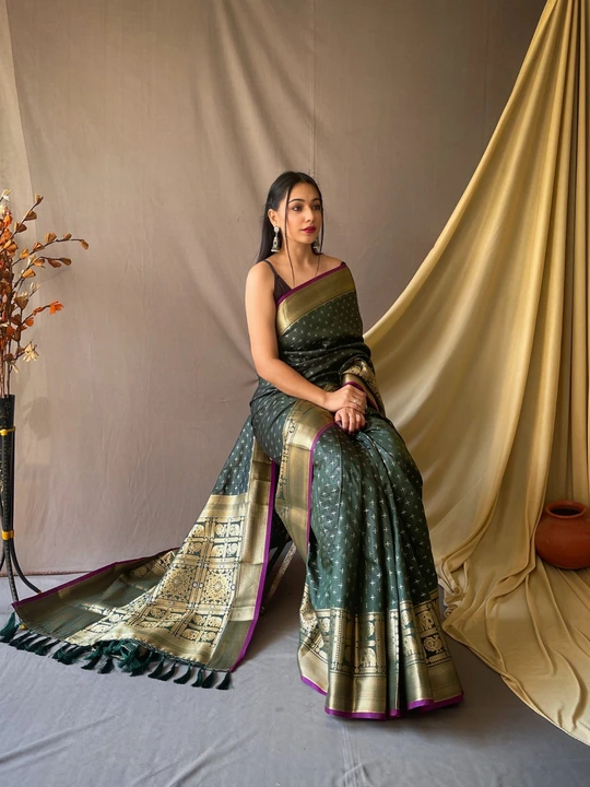Exclusive fancy sarees with blouse uploaded by business on 4/10/2023