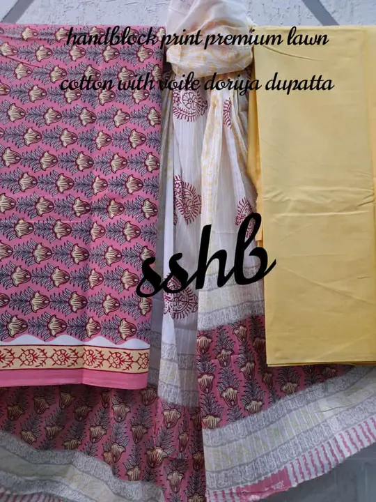 Block print suits set uploaded by Shiv shakti handloom bhiwani on 4/10/2023