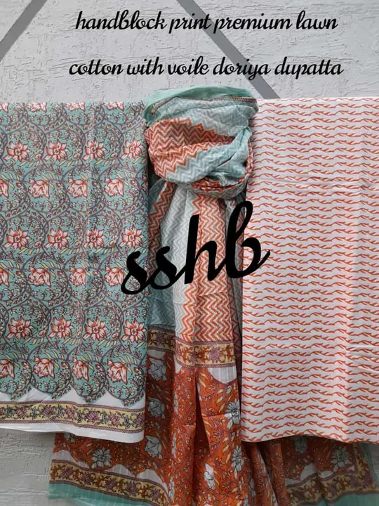 Block print suit set uploaded by Shiv shakti handloom bhiwani on 4/10/2023