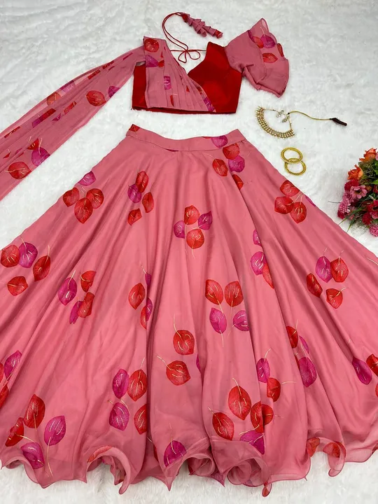 Duptta attached lehanga choli  uploaded by pink Rose fashion Store  on 4/10/2023
