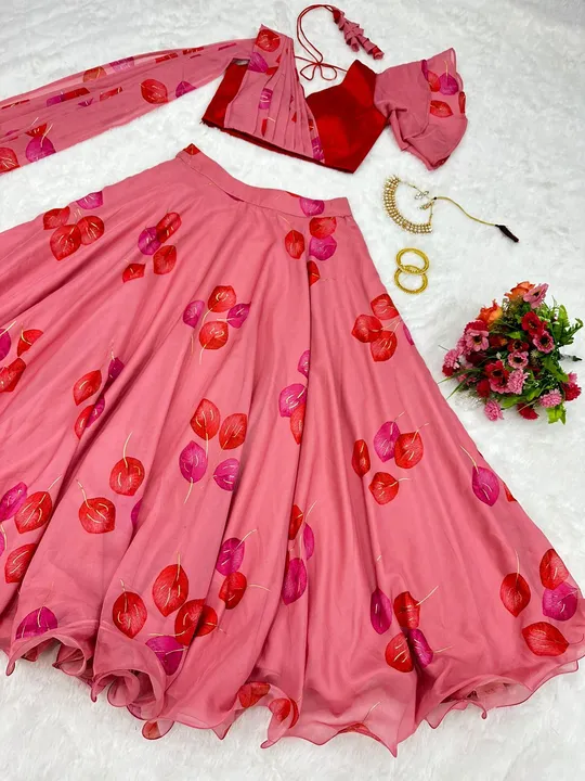 Duptta attached lehanga choli  uploaded by pink Rose fashion Store  on 4/10/2023