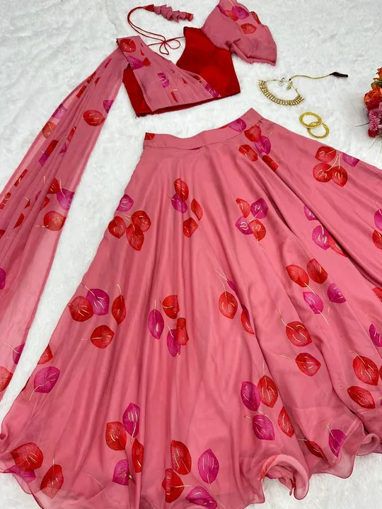 Duptta attached lehanga choli  uploaded by pink Rose fashion Store  on 4/10/2023