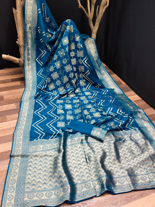 Kanjivaram soft Dola silk saree all zari buttas uploaded by Suyukti fab on 4/10/2023