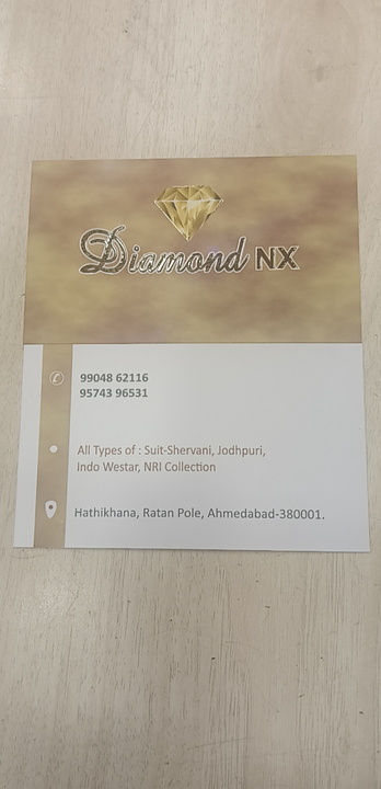 Visiting card store images of Daimond NX