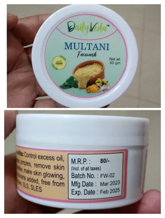 Daily Veda Multani Facewash 60gm uploaded by business on 4/10/2023