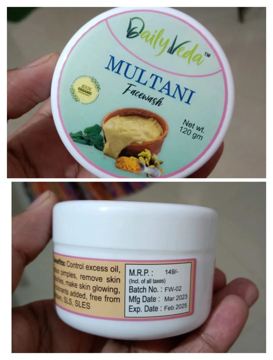 Daily Veda Multani Facewash 120gm uploaded by business on 4/10/2023