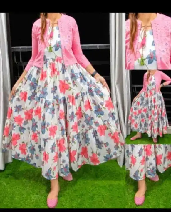 M to XXL, Pink  Flower Sipli Jacket With Pumpum💃* uploaded by Online Ladies Dresses on 4/10/2023