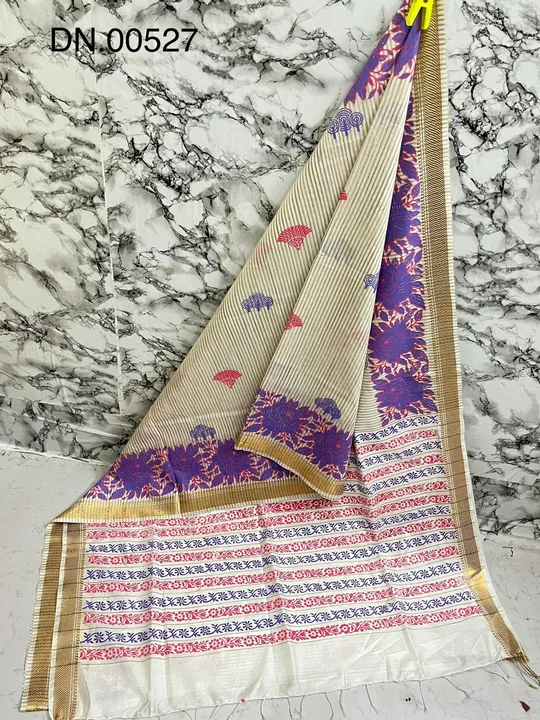 Print silk saree uploaded by WeaveMe India on 4/10/2023