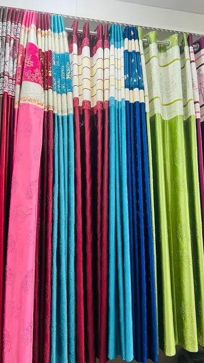 Curtains 4×7with  up side beautygul petch and down side self paunching many colours  uploaded by Karan handloom on 4/10/2023