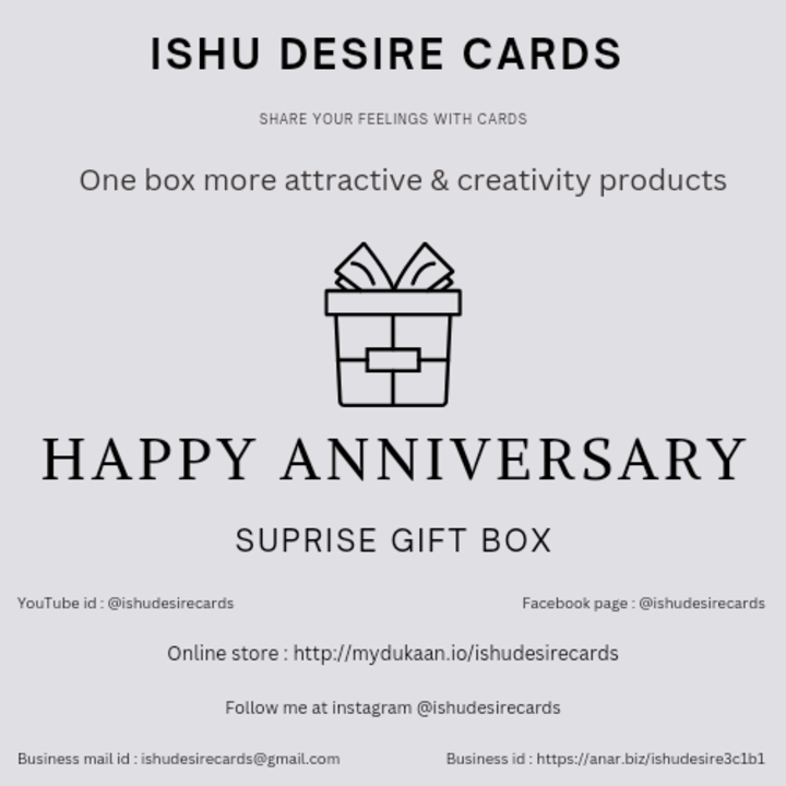 Happy anniversary suprise card box  uploaded by Ishu desire cards on 4/10/2023