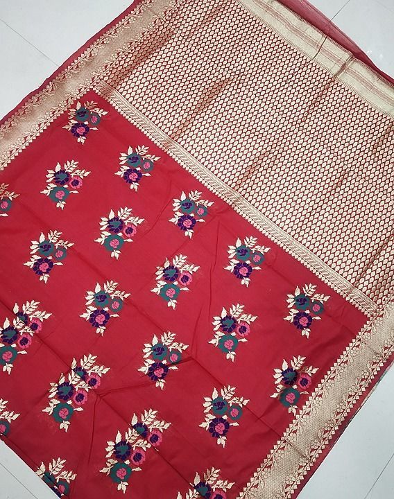 Chanderi Silk saree with blouse uploaded by SHREE SWASTIK ENTERPRISE on 7/11/2020