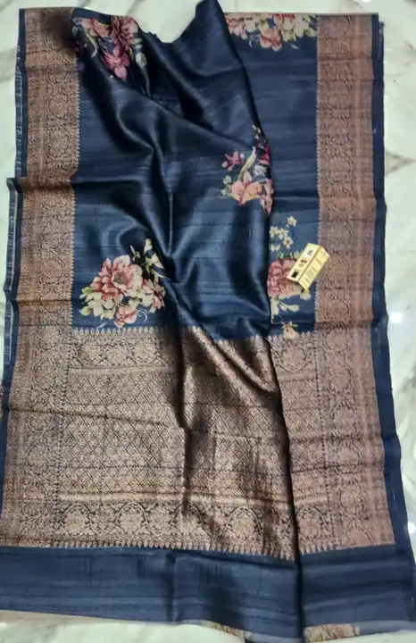 Pure Banarasi Handloom Tassar  silk with Digital Print saree uploaded by Ayesha Fabrics on 4/10/2023