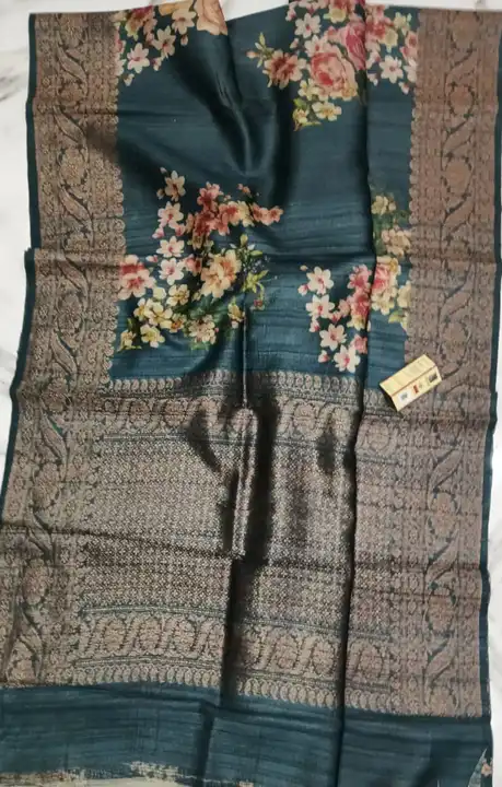 Pure Banarasi Handloom Tassar  silk with Digital Print saree uploaded by Ayesha Fabrics on 4/10/2023
