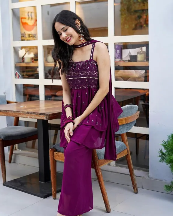 Women's Designer Kurti Cord Set Indian Bollywood Chikankari Kurta Pant Set  Dress | eBay