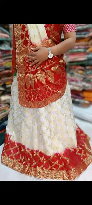 🥰🥰 *New Launch*🥰🥰

😍 *FULL STICHED WITH FULL TOUCH LINING LAHENGA*🥰

*Rajasthani Bandhej tradi uploaded by Gotapatti manufacturer on 4/11/2023