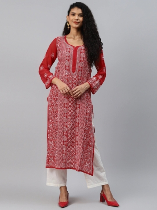 Post image georgette chikankaari kurti sets with inner and bottoms,
wholesale only, prepaid only