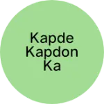 Business logo of Kapde kapdon ka