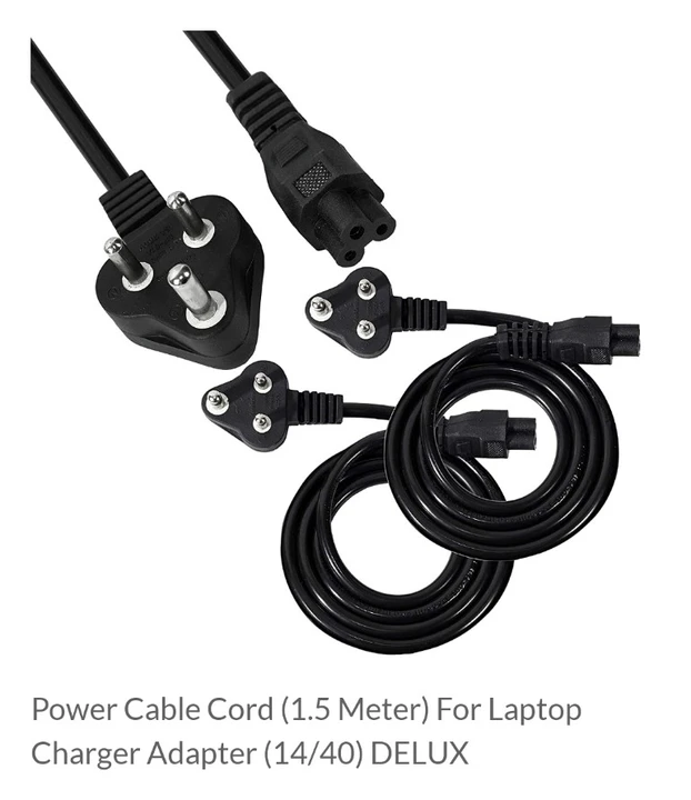 1.5 Meter power cable for laptop adapter  uploaded by COMPLETE SOLUTIONS on 5/29/2024