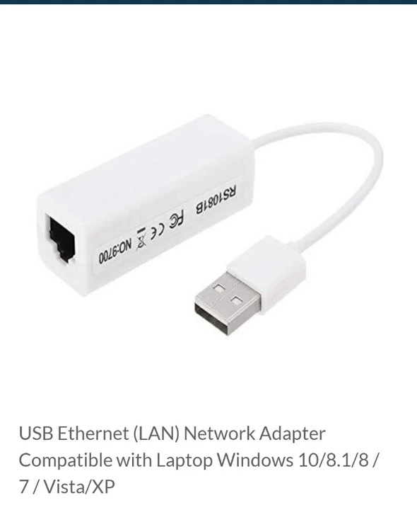 USB Ethernet (LAN) Network Adapter Compatible with Laptop Windows 10/8.1/8 / 7 / Vista/XP uploaded by COMPLETE SOLUTIONS on 4/11/2023