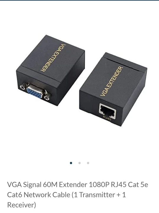 VGA Signal 60M Extender 1080P RJ45 Cat 5e Cat6 Network Cable (1 Transmitter + 1 Receiver) uploaded by COMPLETE SOLUTIONS on 4/11/2023