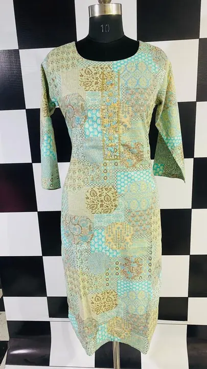 Rayon printed hand work kurti uploaded by business on 4/11/2023