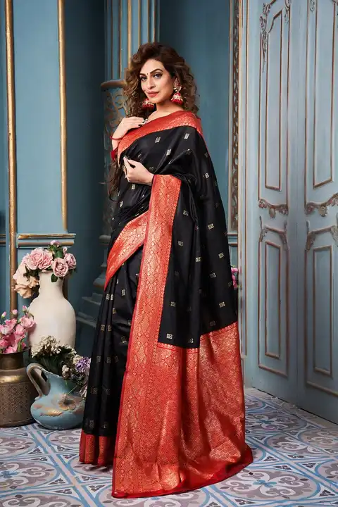 Beautiful black zari saree  uploaded by Dhananjay Creations Pvt Ltd. on 4/11/2023