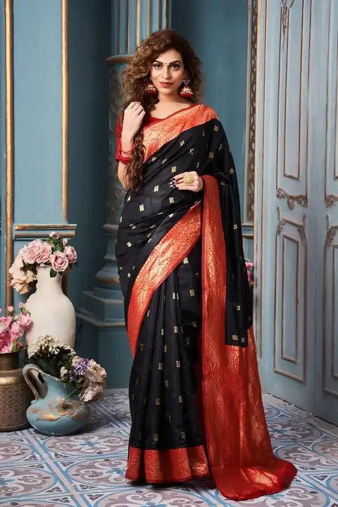 Beautiful black zari saree  uploaded by Dhananjay Creations Pvt Ltd. on 4/11/2023