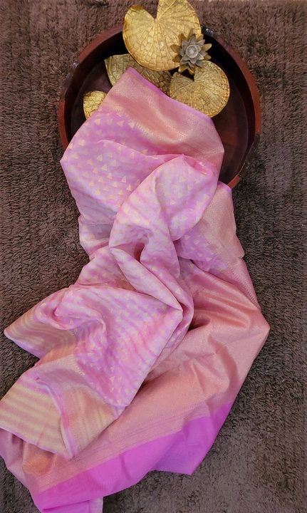 Handloom banarasi Jeorjet triangle designe weave Saree with sibori dye uploaded by business on 4/11/2023