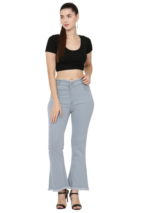 WOMENS BELL BOTTOM GREY JEANS uploaded by business on 4/11/2023