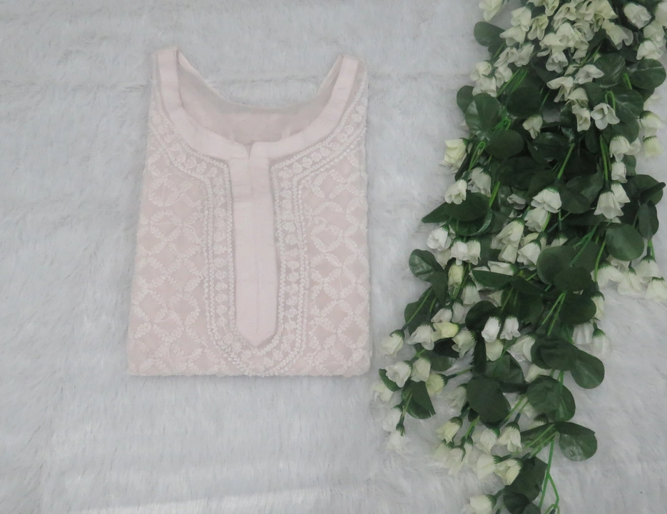 Georgette chikankari kurti uploaded by Taana Baana on 4/11/2023