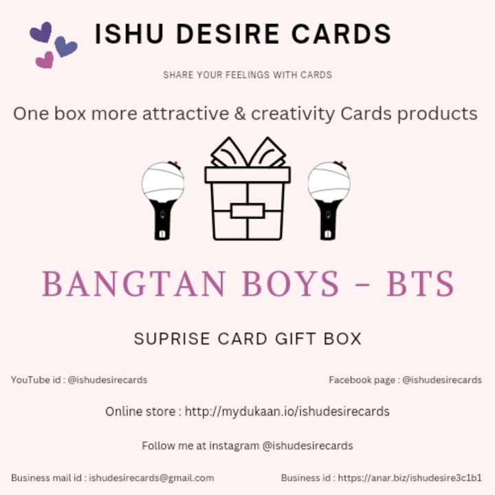 Post image Ishu design cards - share your feelings with cards 🪄🦋 

Bangtan boys bts and bt21 suprise card gift box theme 💌🎀