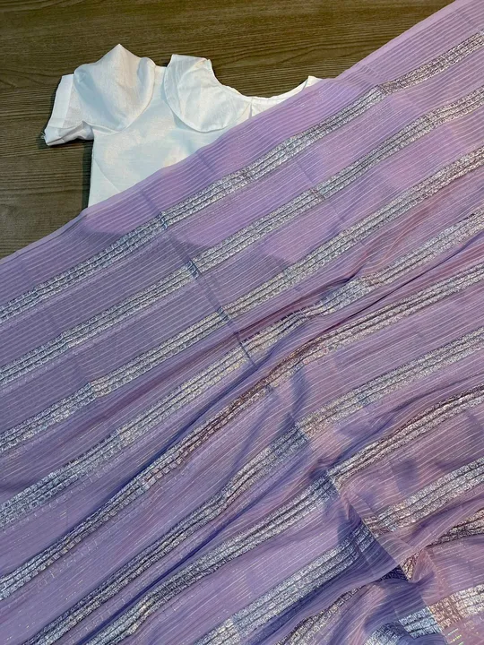Fancy Georgette shimmer weaving saree uploaded by Suyukti fab on 4/11/2023