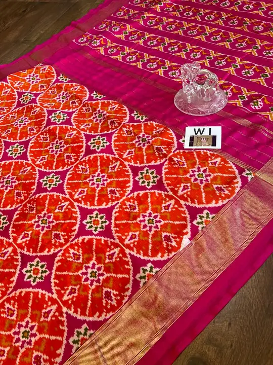 Pure duplain crepe silk saree patloa prints uploaded by Suyukti fab on 4/11/2023