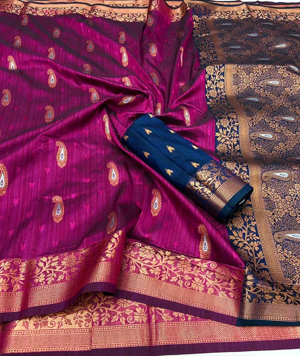 Pure soft silk saree with copper and golden zari weaving uploaded by Suyukti fab on 4/11/2023
