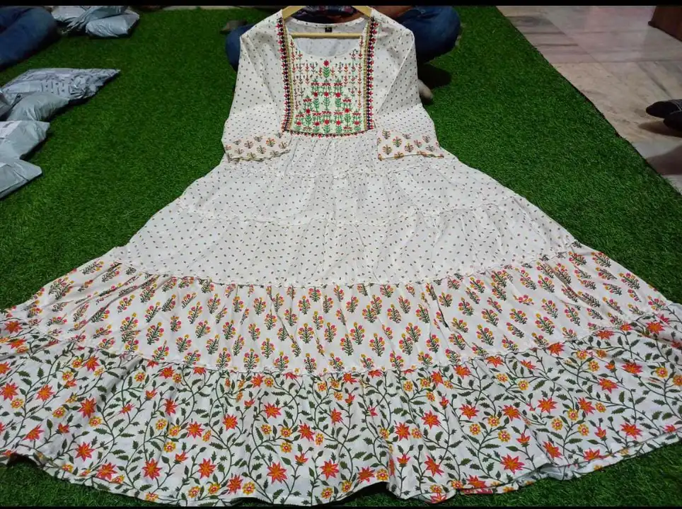 *Quality always superb* 

Premium Quality Cotton 60'60 printed(with yoke Embroidery) Tiered pattern  uploaded by Mahipal Singh on 4/11/2023