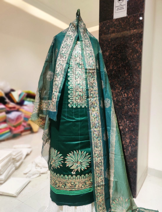 Bombay pure jam cotton block print suit with paper cotton dupatta 7.5 mtr cut  uploaded by Mangalum by bawa dupatta house on 4/11/2023