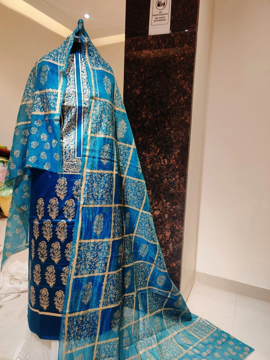 Bombay pure jam cotton block print suit with paper cotton dupatta 7.5 mtr cut  uploaded by Mangalum by bawa dupatta house on 4/11/2023