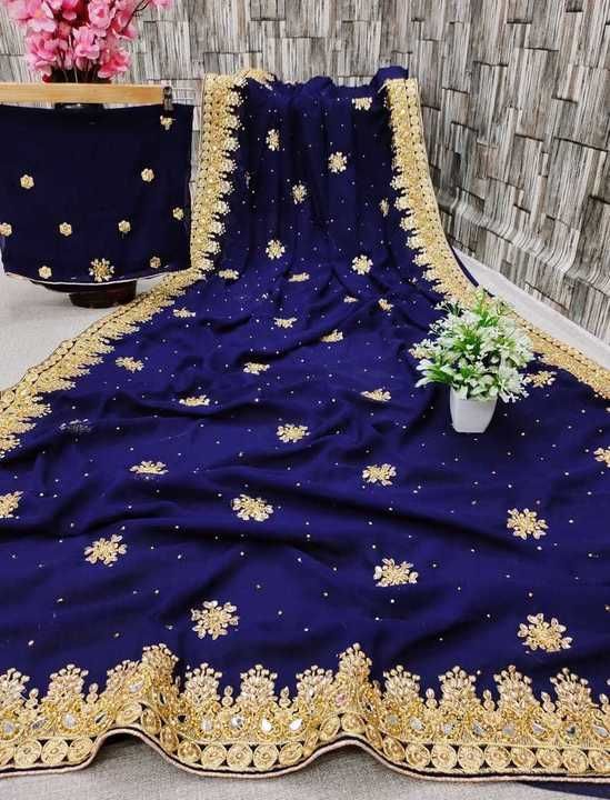 Post image *❤NIYATI FAB ❤*

*Catalog-Niyu*

*Full saree of heavy quality GEORGETTE saree with heavy embroidery , jari work full diamond concept*


*Blouse- Georgette with embroidery work*

*4 TYPE PEARL / DIAMOND WORK SAREE* 
💎💎💎💎💎💎💎💎💎💎

*Rate-1249/-*

No less/-

*4 TRENDY COLORS*

*We believe in quality, Forward update &amp; get order*

*Weight - 1Kg*