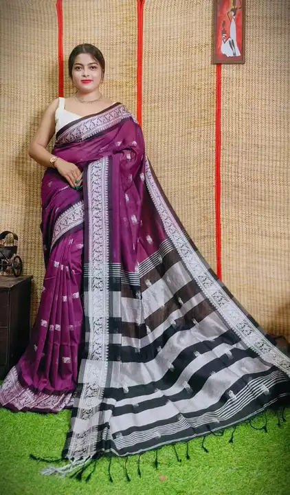Khadi cotton handloom saree with bp  uploaded by business on 4/11/2023
